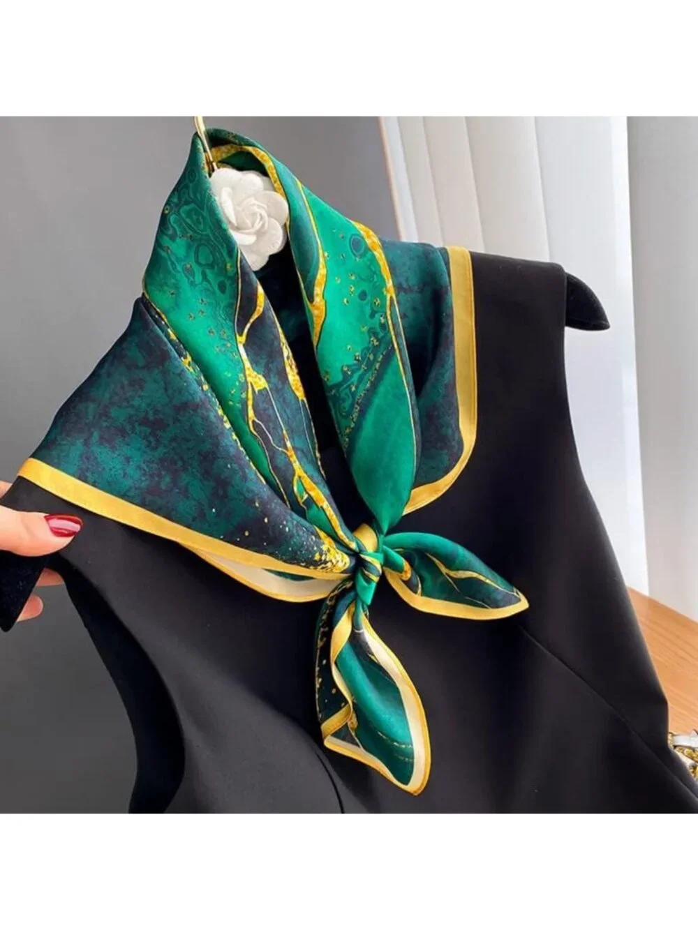 100% Pure Mulberry Silk Square Scarf 26